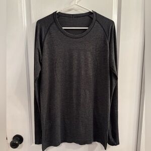 Lululemon Swiftly Tech Long Sleeve Crew Heathered Black